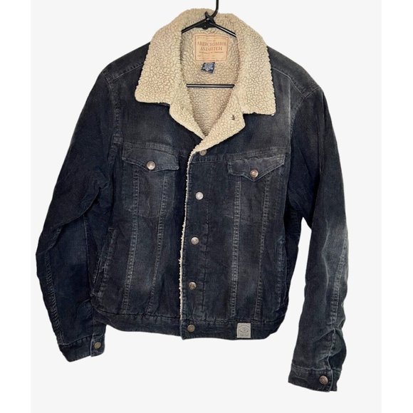 Abercrombie & Fitch Other - Vtg Abercrombie & Fitch Mens Corduroy Sherpa Lined Trucker Western Jacket Sz M